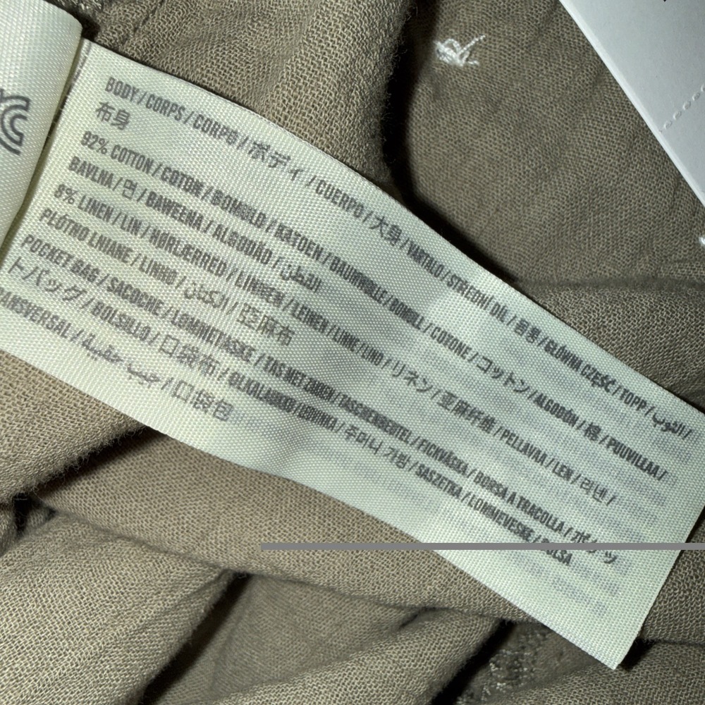 Abercrombie & Fitch Relaxed Pull On Short Size Extra Large XL New Beige 7" - Picture 7 of 9